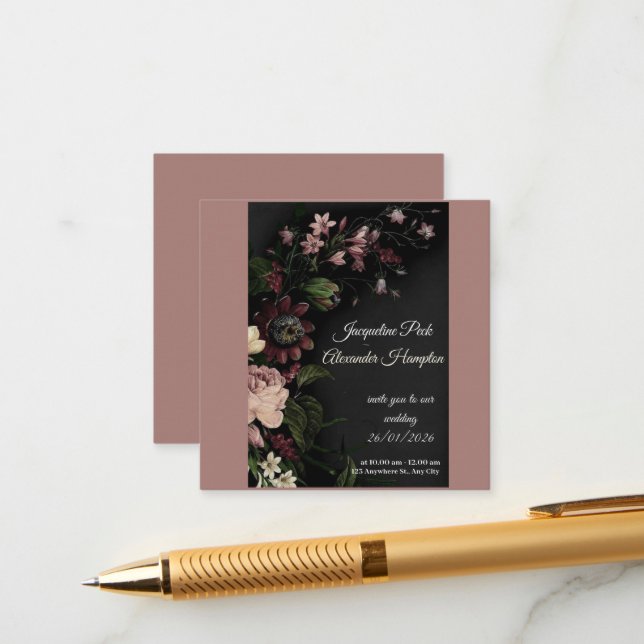 bästa bröllops lila kort (Fram/Back In Situ)