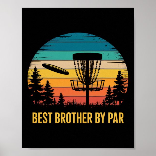 Bästa bror av Par Frisbeegolfspelare Retro Disc Poster (Framsidan)