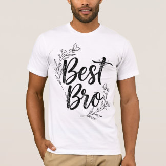 Bästa bror elegant blomster typografi t shirt