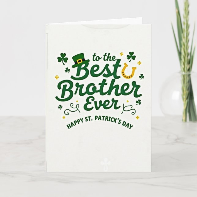 Bästa bror Falskt guld St Patricks-kort Kort (Framsida)