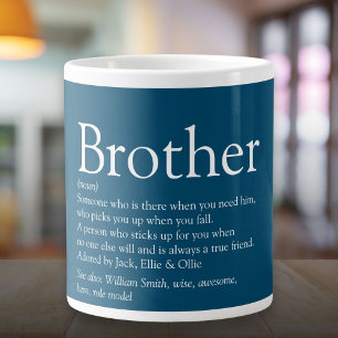 Bästa bror någonsin Definition Roligt citat Blå Jumbo Mugg