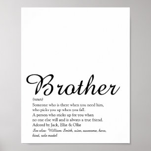 Bästa bror någonsin Definition Svart och vit kul Poster