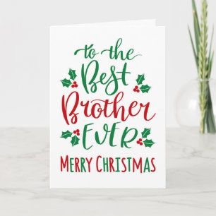 Bästa bror någonsin God jul-typografi Kort