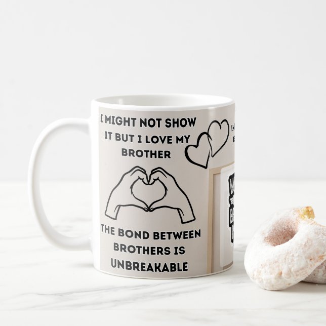 Bästa bror någonsin-mugg med hjärtlig kärleksmedde kaffemugg (Med munk)