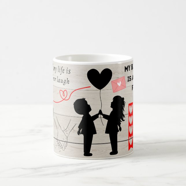 Bästa bror någonsin-mugg med hjärtlig kärleksmedde kaffemugg (Center)