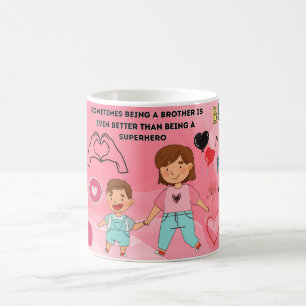 Bästa bror någonsin-mugg med hjärtlig kärleksmedde kaffemugg