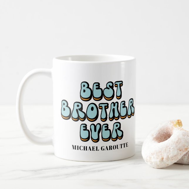 Bästa bror någonsin Retro-Personlig Kaffemugg (Med munk)