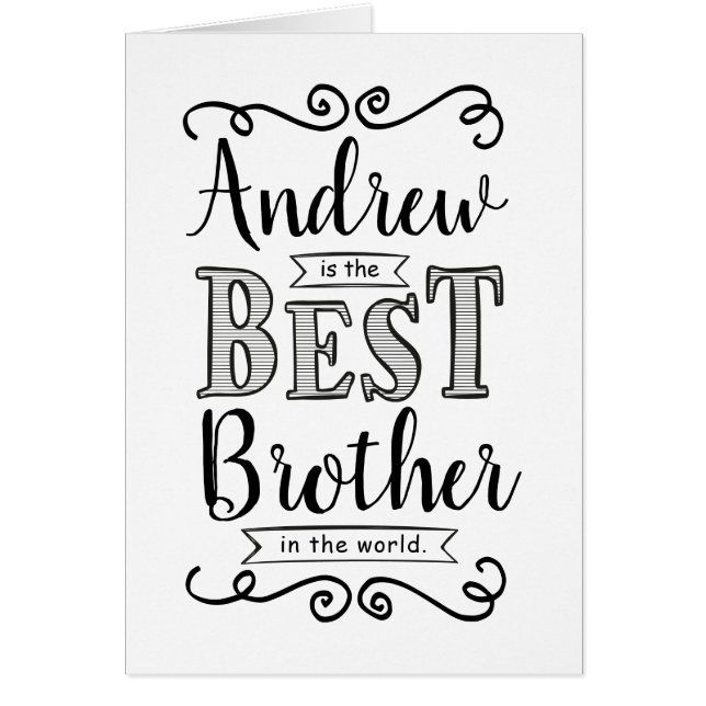 Bästa bror på världsdagen hälsningskort (Framsidan)