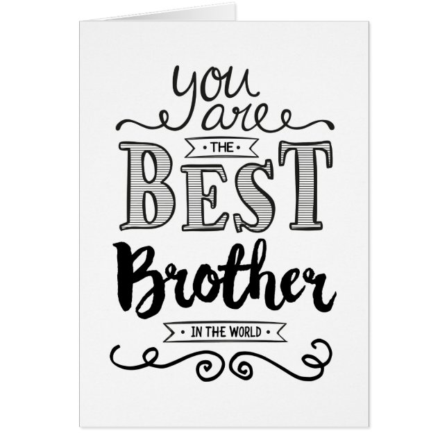 Bästa bror på världsdagen hälsningskort (Framsidan)
