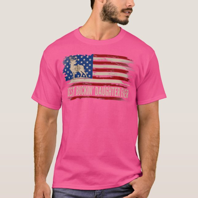 Bästa Buckin-dotter någonsin i Amerikanska USA fla T Shirt (Framsida)