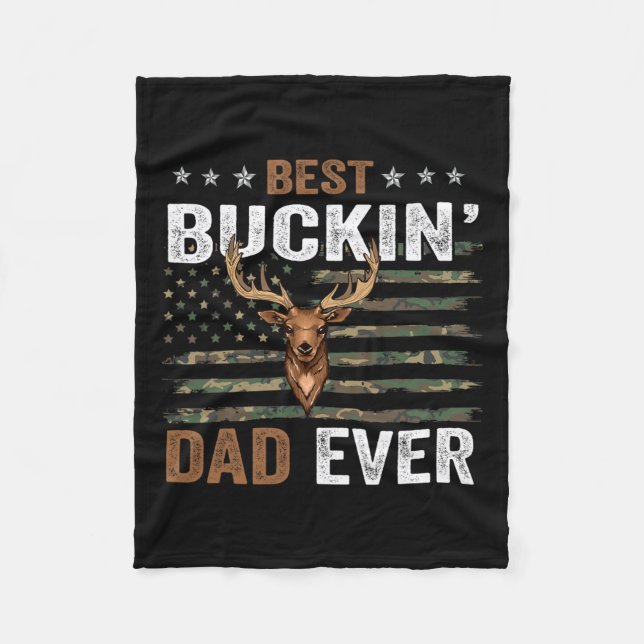 Bästa Buckin-Flagga i Pappa någonsin för pappa Fleecefilt (Framsidan)
