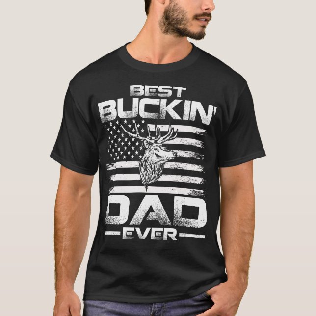 Bästa Buckin-Flagga i Pappa T Shirt (Framsida)