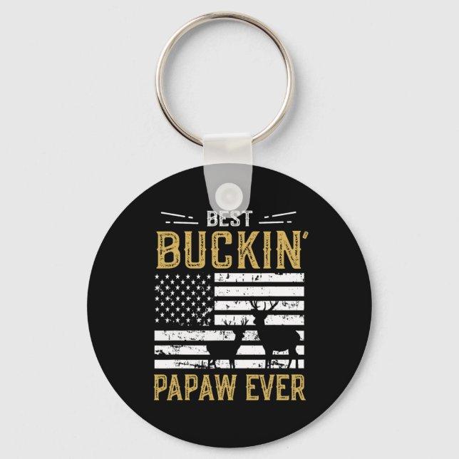 Bästa Buckin Papaw Aldriny gift Hjort Hunter-Coola Nyckelring (Framsida)
