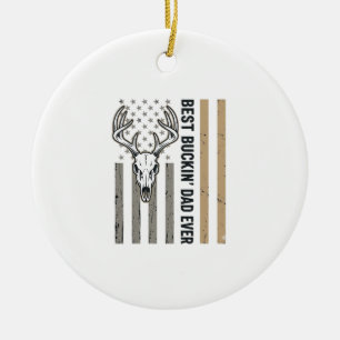 Bästa Buckin Pappa Älgjakt Vintage Tröja Design_ Julgransprydnad Keramik