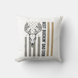 Bästa Buckin Pappa Älgjakt Vintage Tröja Design_ Kudde