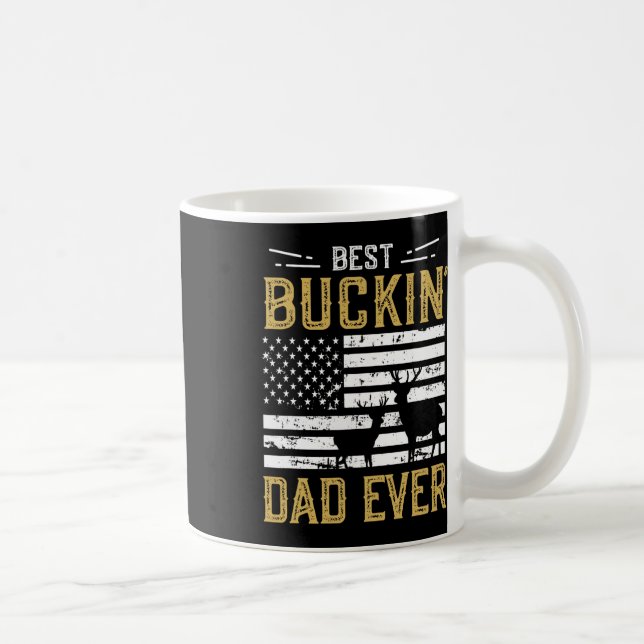 Bästa Buckin Pappa Allfunny Gift Hjort Hunter Cool Kaffemugg (Höger)