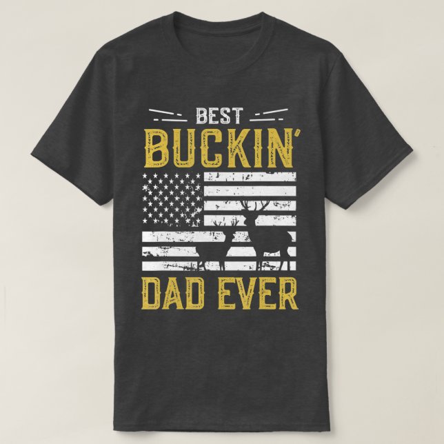 Bästa Buckin Pappa Allfunny Gift Hjort Hunter Cool T Shirt (Design framsida)