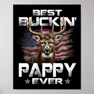 Bästa Buckin-pappan USA flagga Hjort Jakt Fath Poster