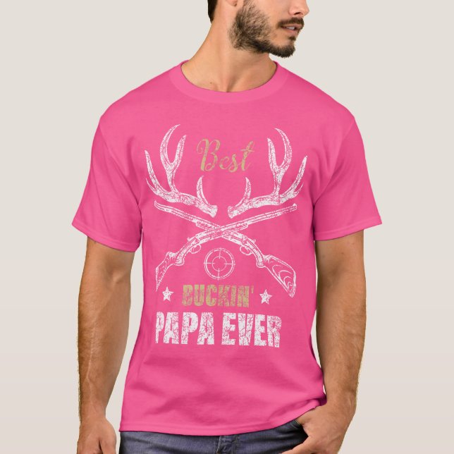 Bästa Buckin'Pappa Hjort Hunters Hunters Hunting G T Shirt (Framsida)