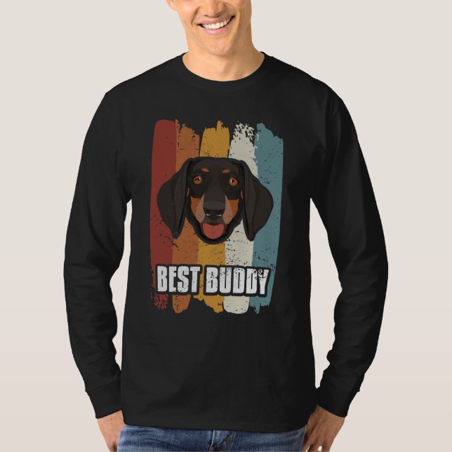 Bästa Buddy, Smiling Dachshund T Shirt (Framsida)