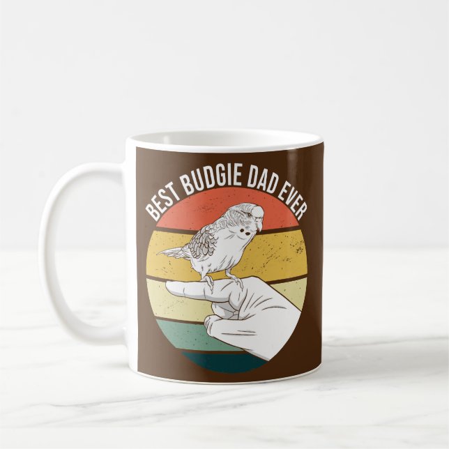 Bästa Budgie Pappa någonsin Parakeet Parrot Bird f Kaffemugg (Vänster)