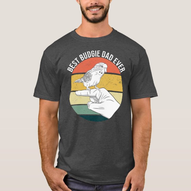 Bästa Budgie Pappa någonsin Parakeet Parrot Bird f T Shirt (Framsida)