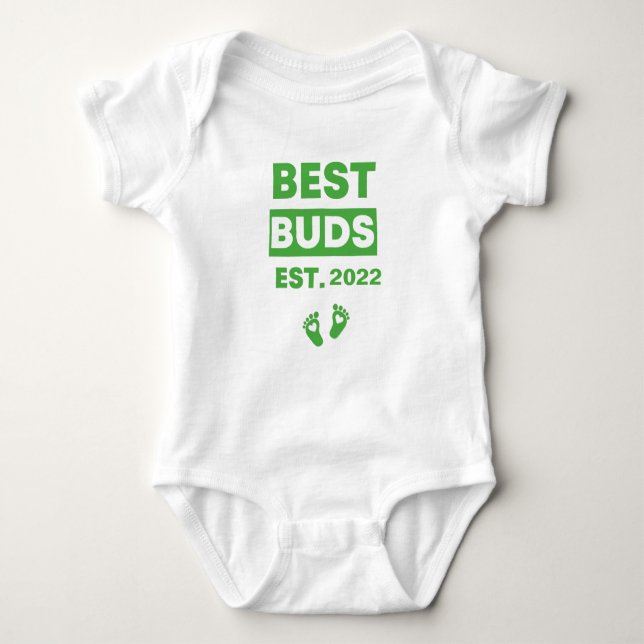 Bästa Buds Est. Anpassningsbar Baby Buds Est. 20xx T Shirt (Framsida)