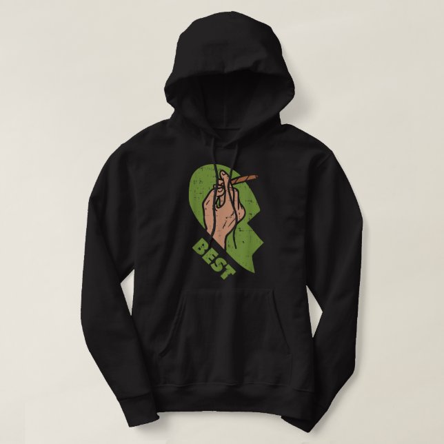 Bästa Buds-matchning i Ogräs med par gemensamma to Hoodie (Design framsida)