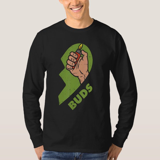 Bästa Buds-matchning i Ogräs med par ljusare toner T Shirt (Framsida)
