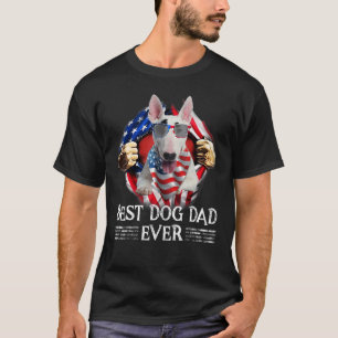Bästa Bull Terrier Pappa någonsin Amerikansk Flagg T Shirt