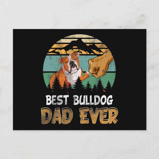 Bästa bulldog Pappa någonsin i dag Helg Vykort (Framsida)