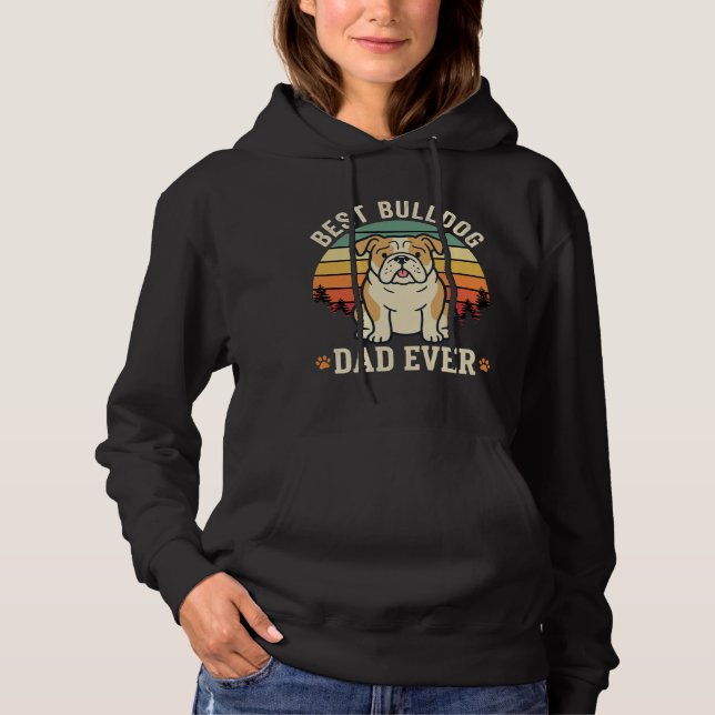 Bästa Bulldogpappa någonsin Retro Vector T Shirt (Framsida)