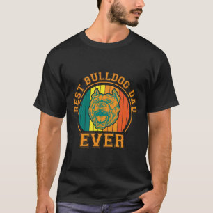 Bästa Bulldogpappa någonsin Retro Vintage Fars dag T Shirt
