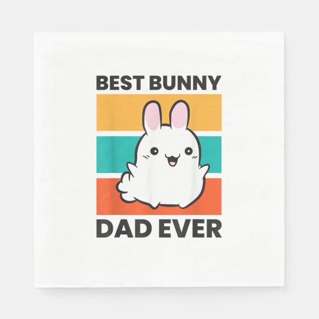 Bästa Bunny Pappa någonsin Rabbit söt bunny Pappersservett (Framsidan)