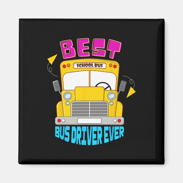 Bästa Buss-chauffören någonsin Cute School Transpo Magnet (Framsidan)