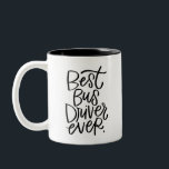 Bästa Buss-chauffören någonsin med två ton kaffe M Två-Tonad Mugg<br><div class="desc">En trevlig påminnelse varje gång de sjunger! Anpassa det här mugg med namn eller ett enkelt meddelande eller en behålla till "bästa buss-chauffören någonsin". Den omvända sidan har ett litet illustrerat nummer 1-pris och utrymme att lägga till din egen formulering.</div>