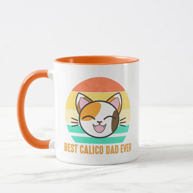 Bästa Calico Pappa någonsin Calico Cat Lover Mugg (Vänster)