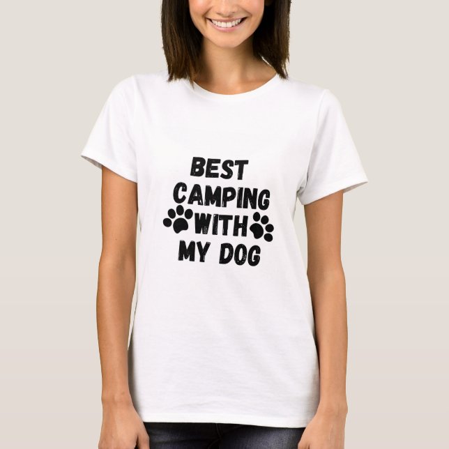 Bästa camping med min hund t shirt (Framsida)