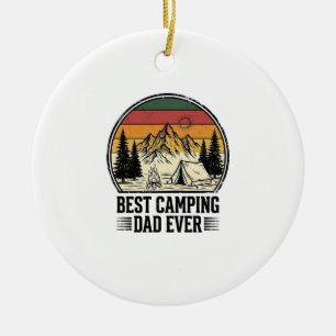 Bästa Camping Pappa Någonsin Vintage Outdoor Tröja Julgransprydnad Keramik
