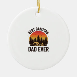 Bästa campingpappa någonsin Vintage campingdesign_ Julgransprydnad Keramik