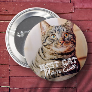 Bästa Cat Mamma någonsin Modern Anpassningsbar Pet Knapp