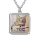 Bästa Cat Mamma någonsin Modern Anpassningsbar Pet Silverpläterat Halsband (Framsidan)