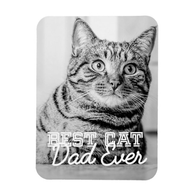 Bästa Cat Pappa någonsin Modern Anpassningsbar Pet Magnet (Vertikal)