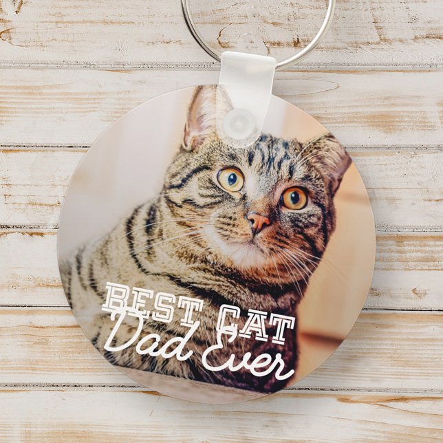 Bästa Cat Pappa någonsin Modern Anpassningsbar Pet Nyckelring (Skapare uppladdad)