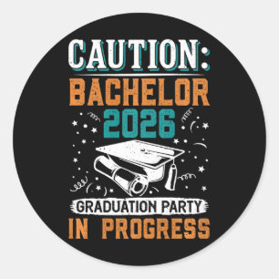 Bästa Caution Bachelor 2026 Examen Fest G Runt Klistermärke