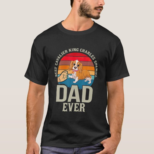 Bästa Cavalier King Charles Spaniel Pappa Någonsin T Shirt (Framsida)