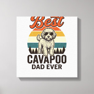 Bästa Cavapoo Pappa Någonsin Vintage Hund Tröja De Canvastryck