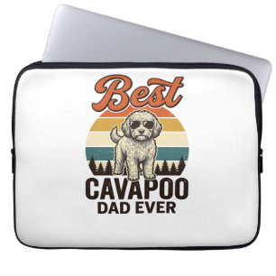 Bästa Cavapoo Pappa Någonsin Vintage Hund Tröja De Laptop Fodral