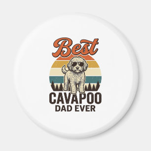 Bästa Cavapoo Pappa Någonsin Vintage Hund Tröja De Magnet