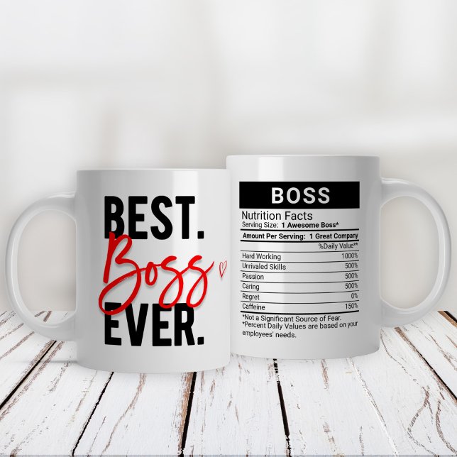 Bästa Chef någonsin röd + näringsbrist, Jumbo Mugg (Skapare uppladdad)